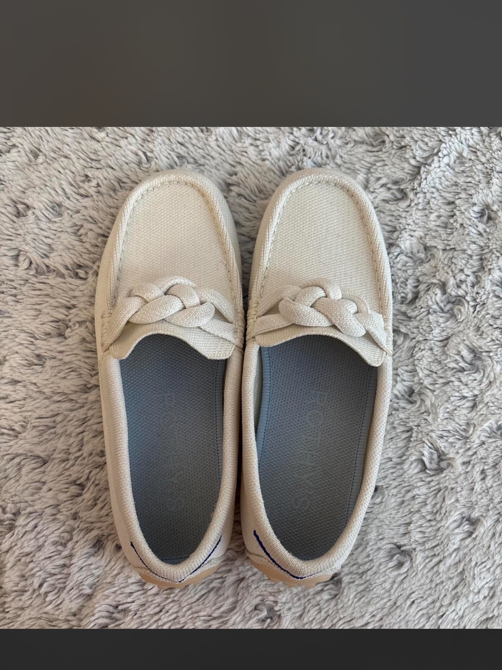 Rothy's Natural Beige Braided Canvas Loafers